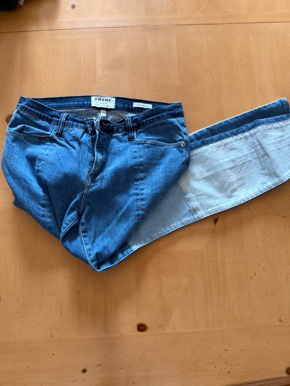 Frame Denim Three-Tone Blue Skinny Jeans